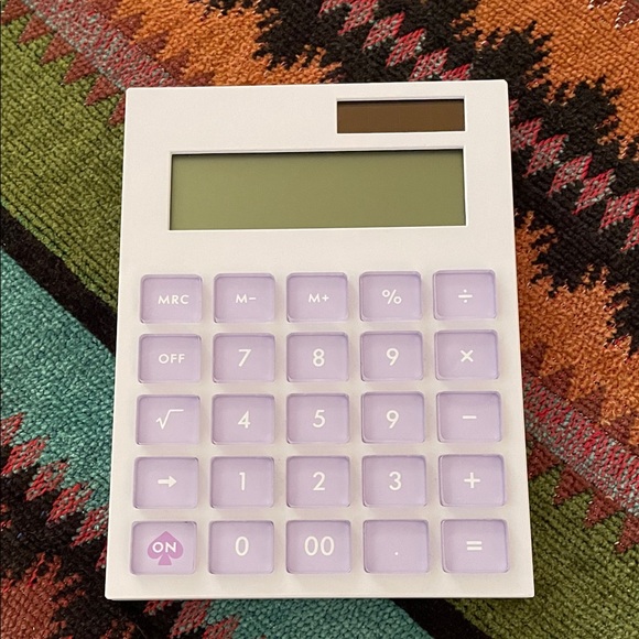 Kate Spade Lavender and White Office Calculator - Picture 2 of 4